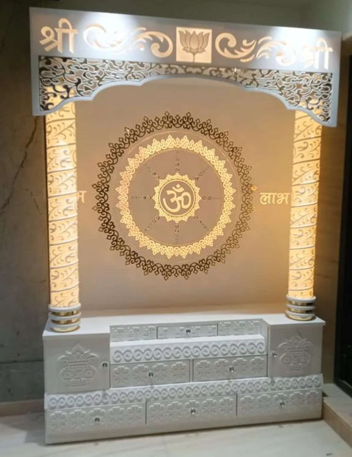 corian mandir design